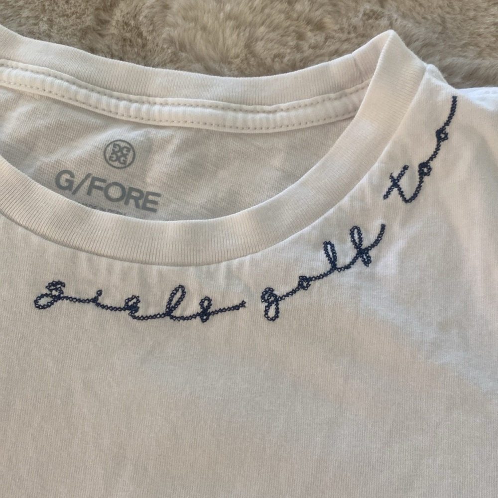 G/FORE “GIRLS GOLF TOO” TSHIRT WHITE SIZE S